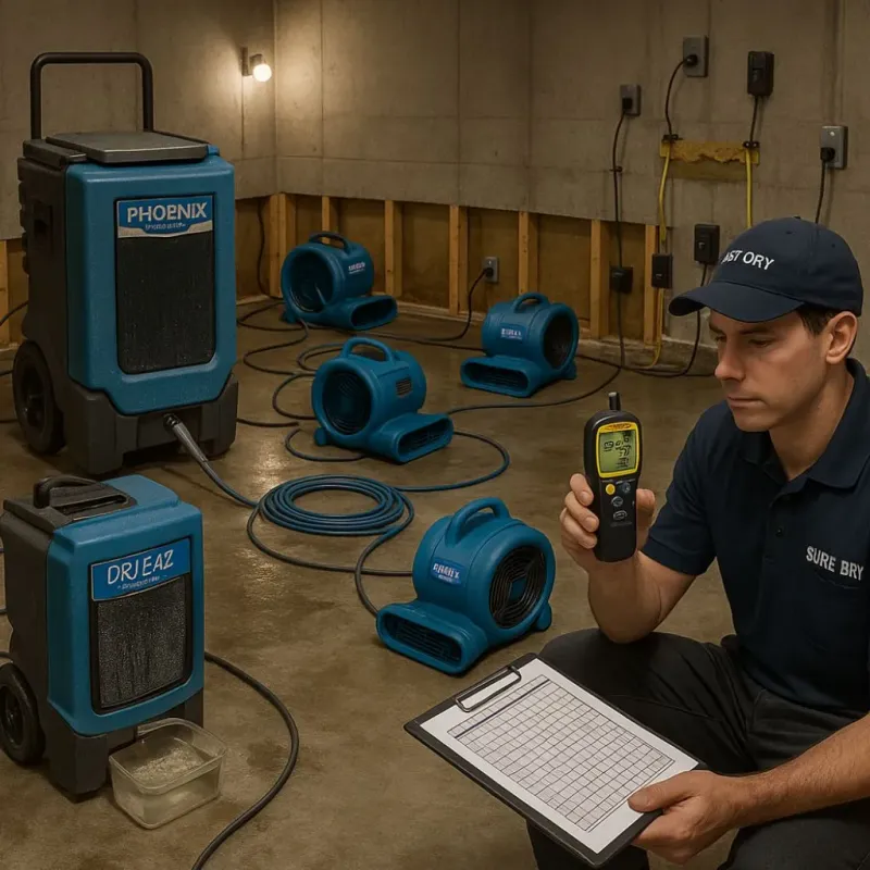 Structural Drying and Dehumidification process in Vinton, VA